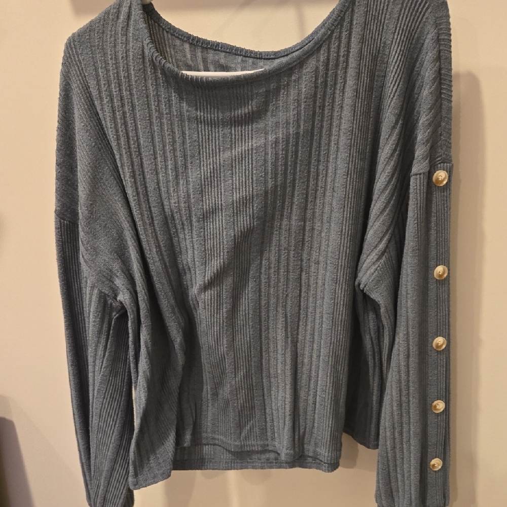 Ribbed Sweater with Button Detail SET